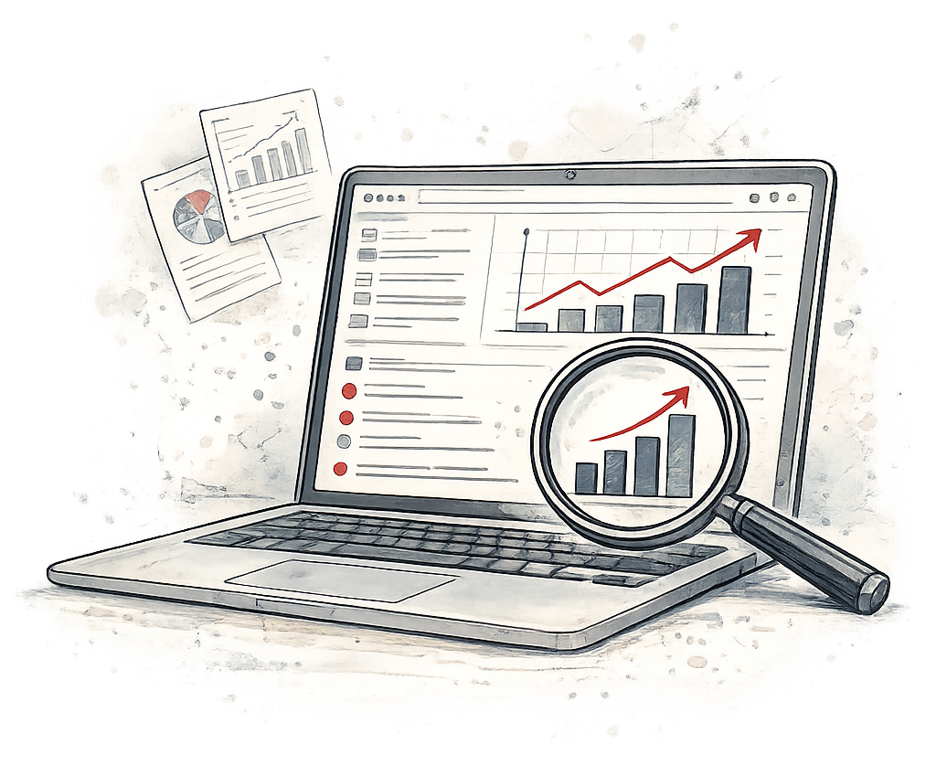 Ordinateur montrant une analyse de campagne Google Ads